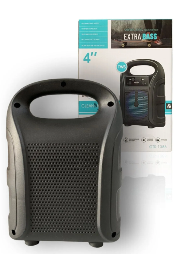 GREATNICE GTS-1386 Bluetooth, USB, TF Card & FM Radio Supported 4 Inch Driver Lighting Effects Speaker (P-3231) - Image 2