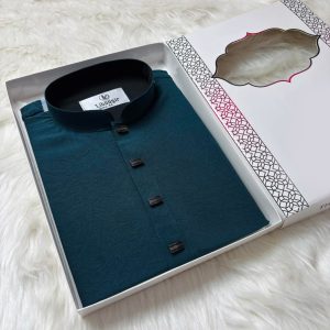 Premium Stretch Fabric Panjabi – Exclusive Trendy Collection_Deep Teal Blue