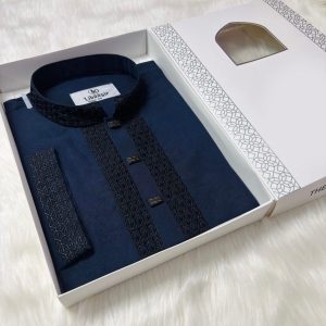 Premium Stretch Fabric Panjabi – Exclusive Trendy Collection_Midnight Navy