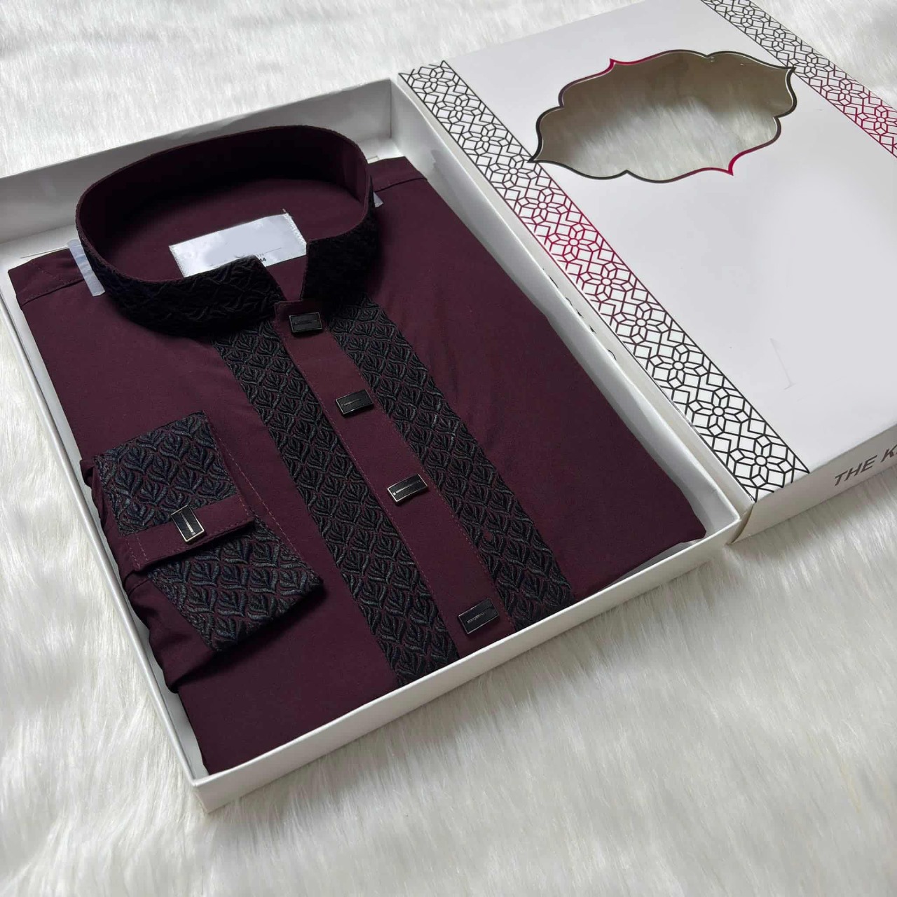 Premium Stretch Fabric Panjabi – Exclusive Trendy Collection_Deep Maroon