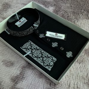 Eid Collection 2026 Black-Silver Pattern Embroidery Punjabi (P-3354)